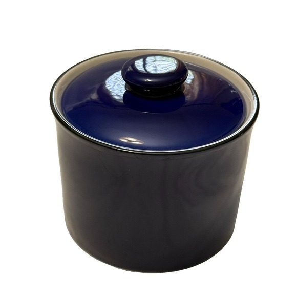 Gibson Other - Gibson Sensations II Cobalt Blue Stoneware Canister Jar w Lid Kitchen Storage